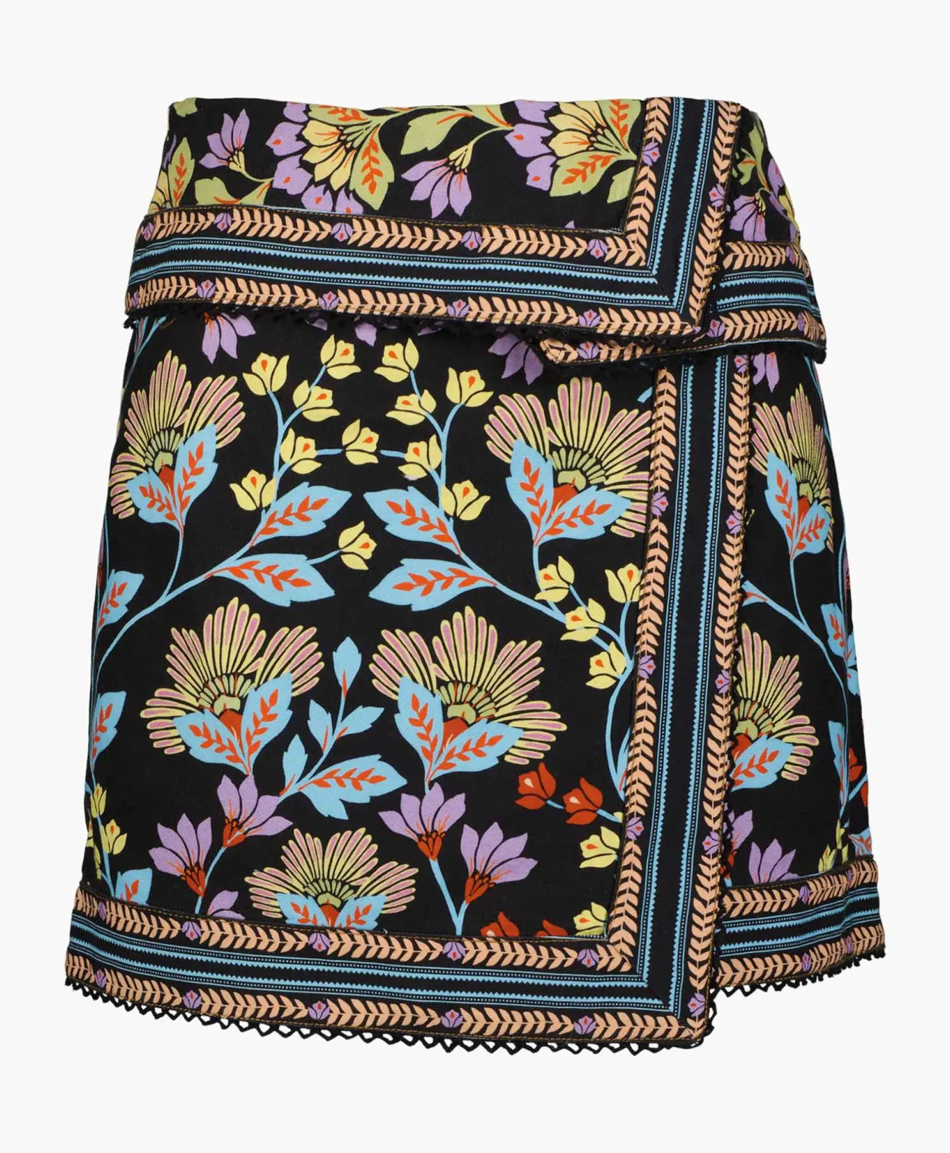 Minirok Flowery Black Zwart^Farm Rio Discount