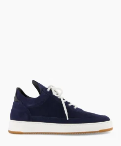 Sneaker Low Top Suede Donker Blauw^Filling Pieces Discount