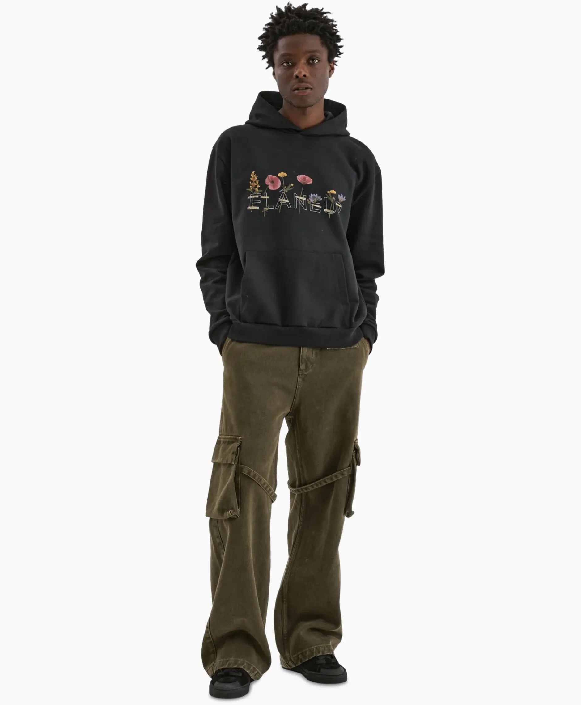 Flaneur Hoodie Botanical Zwart^Flâneur Sale