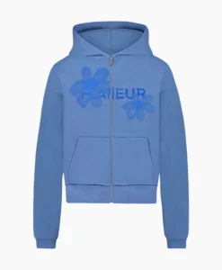 Flaneur Hoodie Floral Watercolor Zip Up Blauw^Flâneur Sale