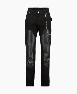 Flaneur Jeans Carpenter Straight With Leather Patches Zwart^Flâneur Best