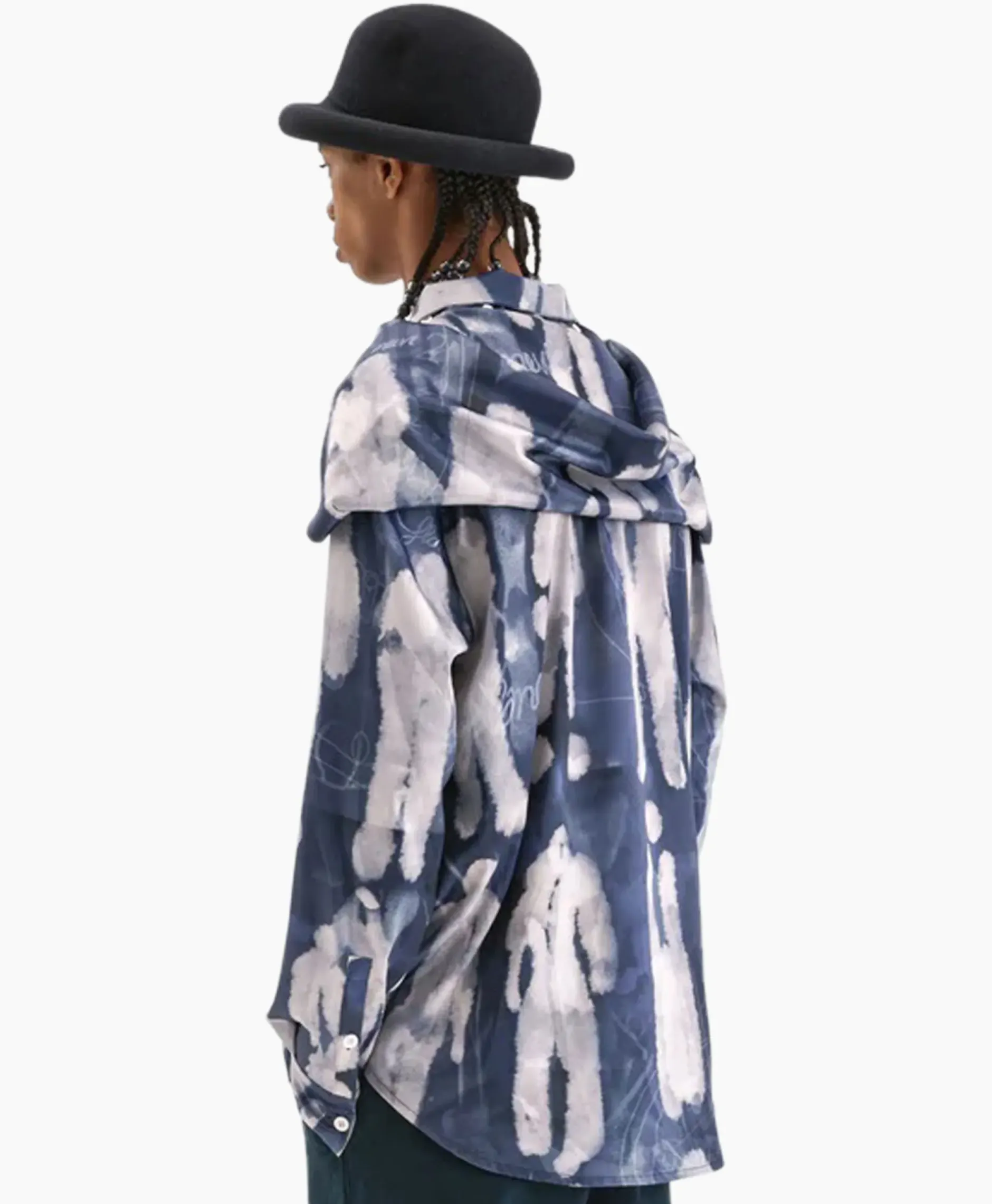 Flaneur Overshirt Character Silk Hooded Blauw^Flâneur Discount