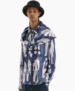 Flaneur Overshirt Character Silk Hooded Blauw^Flâneur Discount