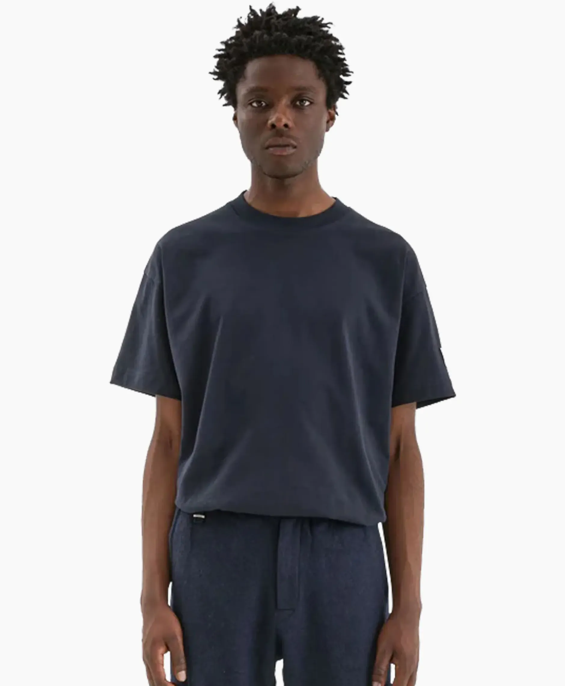 Flaneur T-Shirt Korte Mouw Atelier Sleeve Amblem Donker Blauw^Flâneur Online