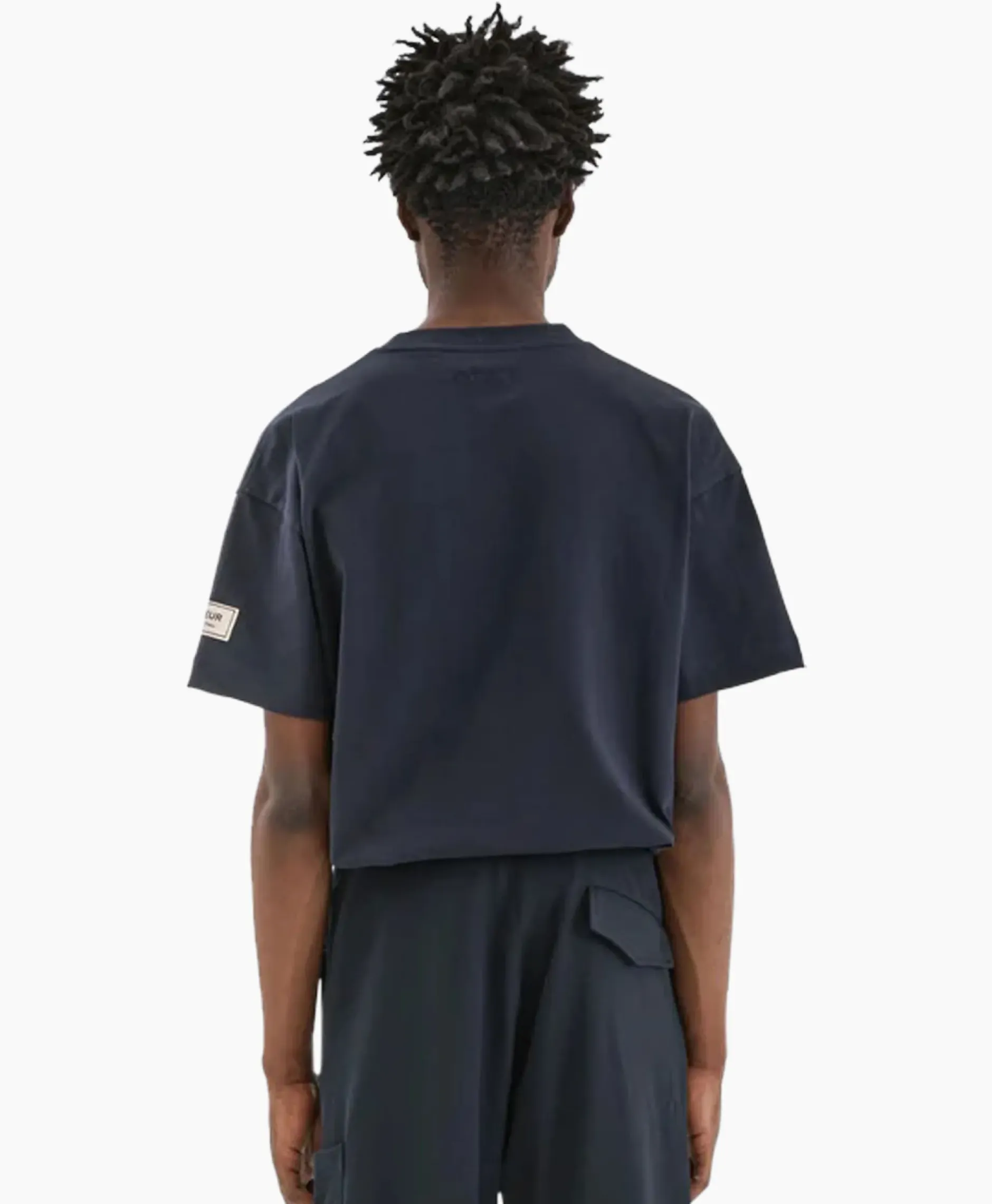 Flaneur T-Shirt Korte Mouw Atelier Sleeve Amblem Donker Blauw^Flâneur Online
