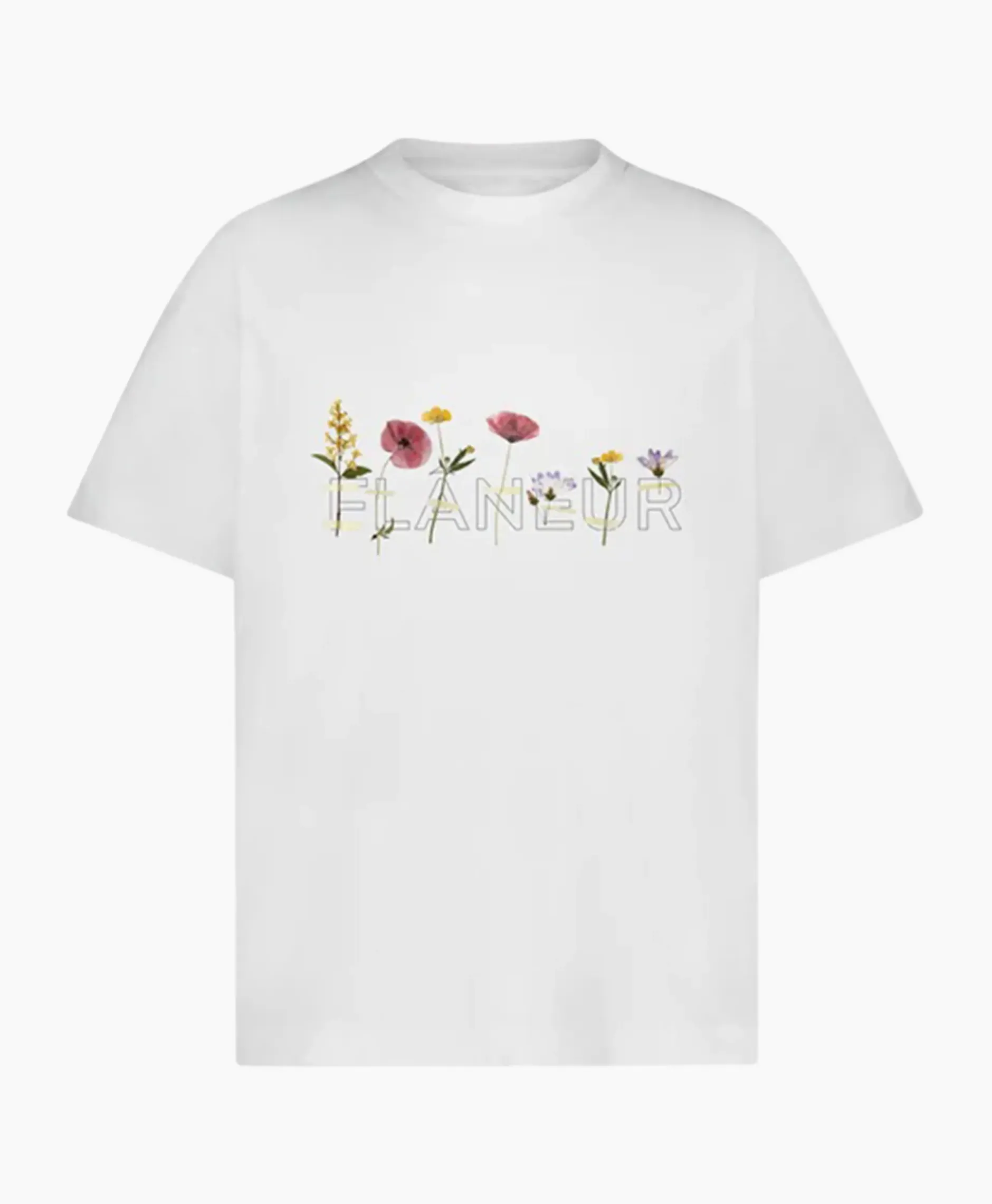 Flaneur T-Shirt Korte Mouw Botanical Wit^Flâneur Clearance