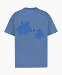 Flaneur T-Shirt Korte Mouw Floral Watercolor Blauw^Flâneur Sale