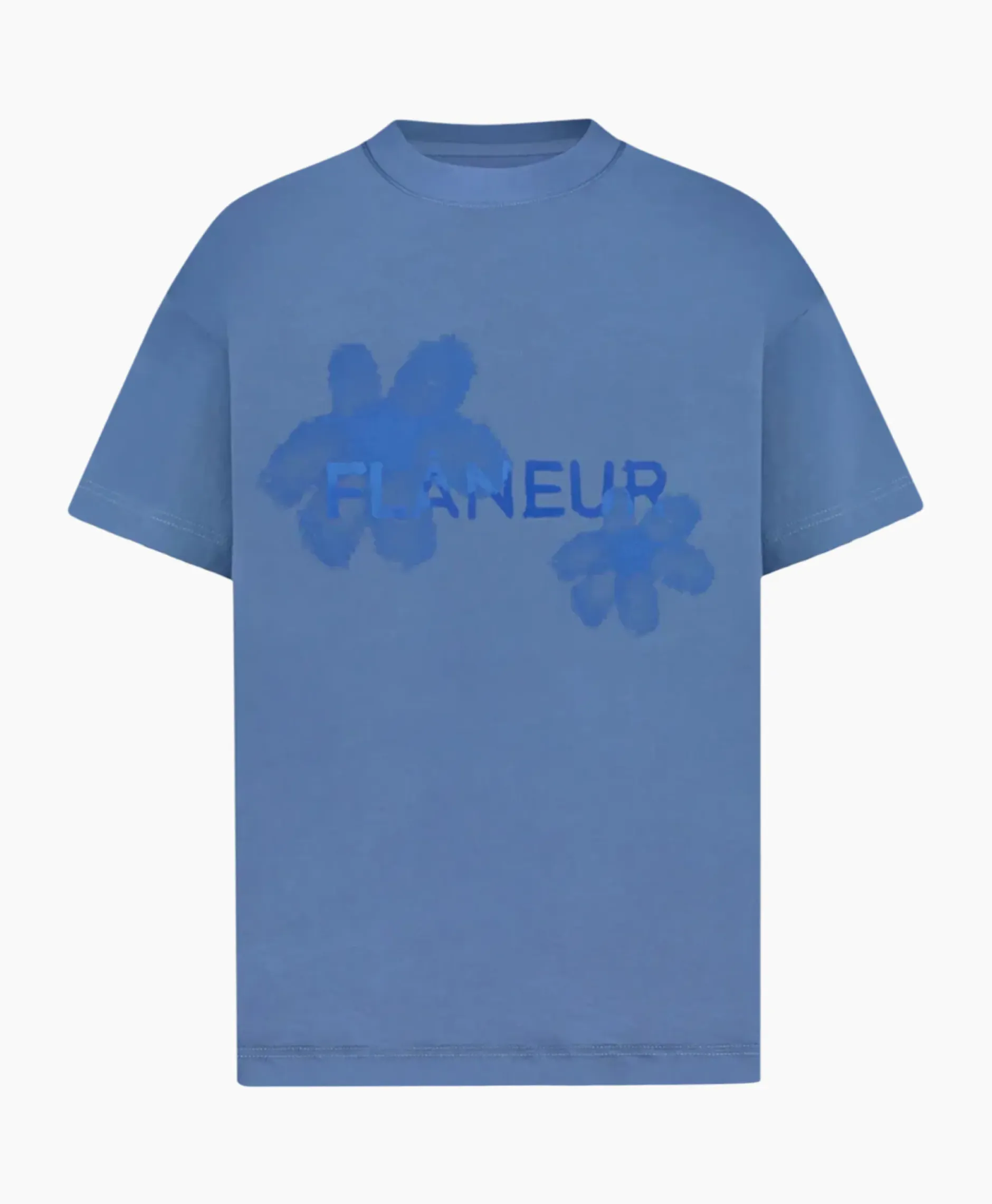 Flaneur T-Shirt Korte Mouw Floral Watercolor Blauw^Flâneur Sale