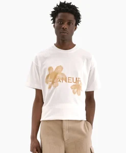 Flaneur T-Shirt Korte Mouw Floral Watercolor Wit^Flâneur Hot