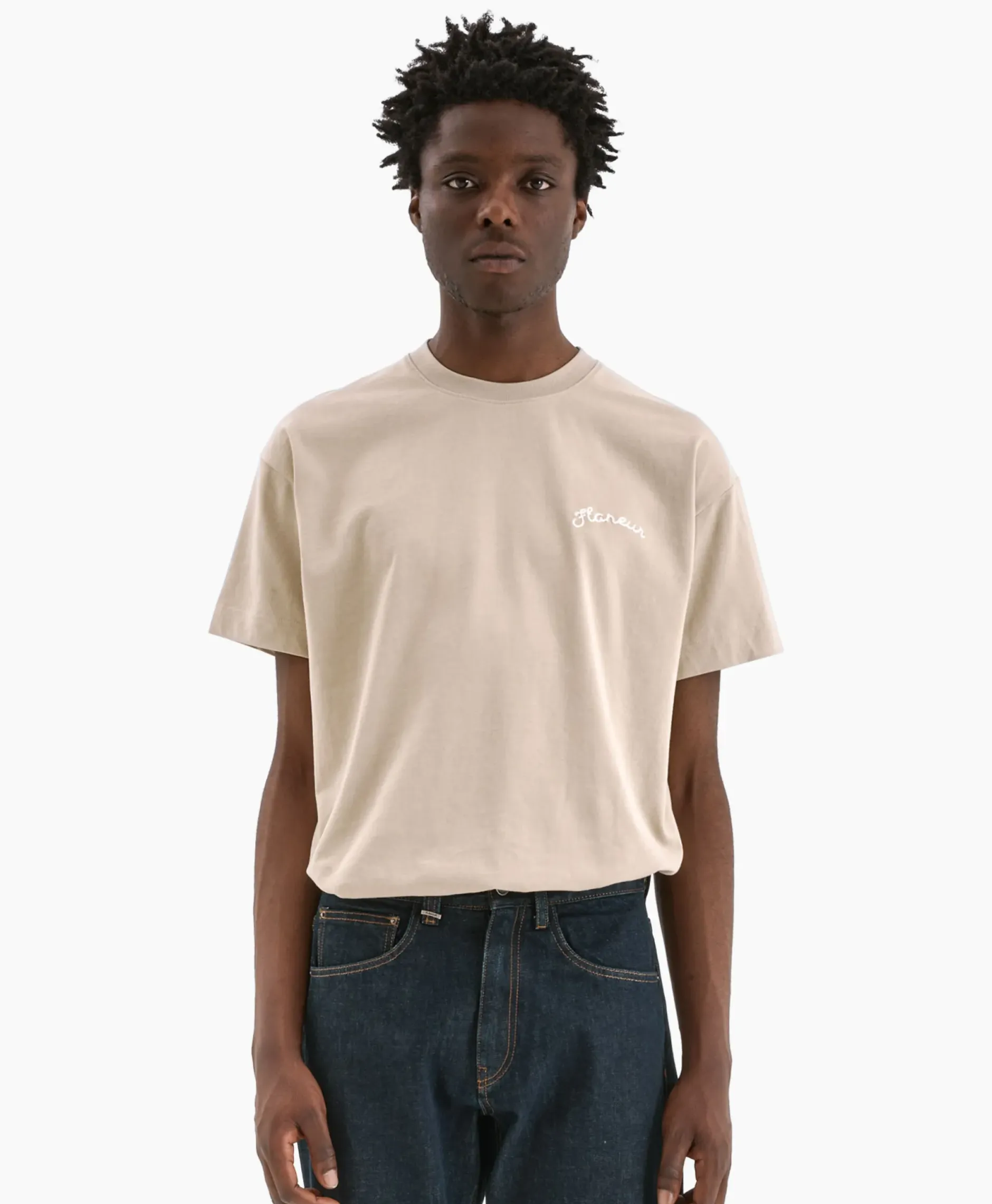 Flaneur T-Shirt Korte Mouw Signature Beige^Flâneur Hot