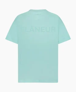 Flaneur T-Shirt Korte Mouw Tonal Logo Blauw^Flâneur Sale