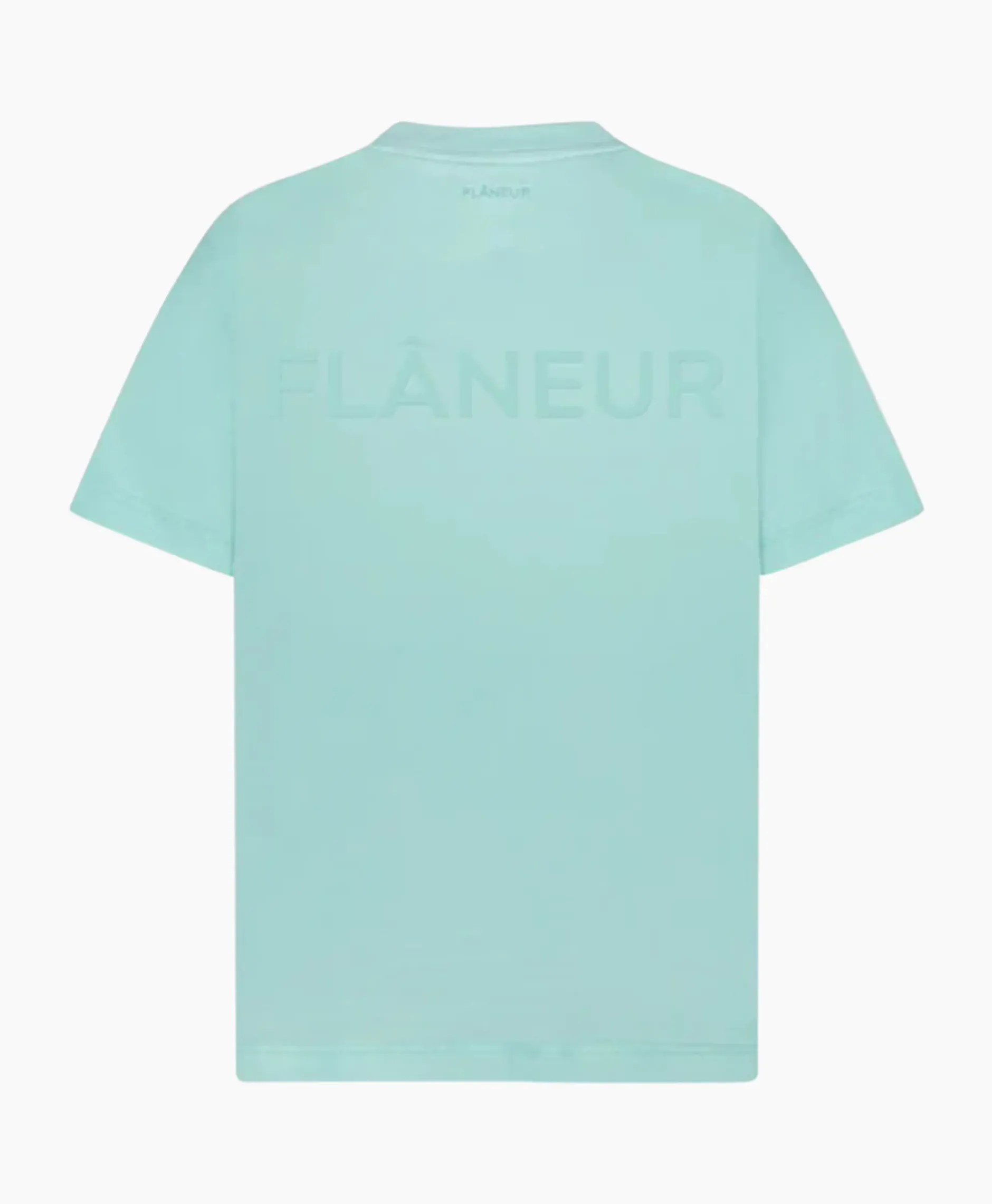 Flaneur T-Shirt Korte Mouw Tonal Logo Blauw^Flâneur Sale
