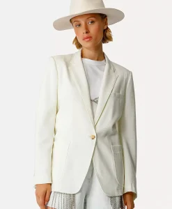 Blazer Tweed Viscose Silk Jacket Off White^Forte_forte Outlet