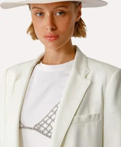 Blazer Tweed Viscose Silk Jacket Off White^Forte_forte Outlet