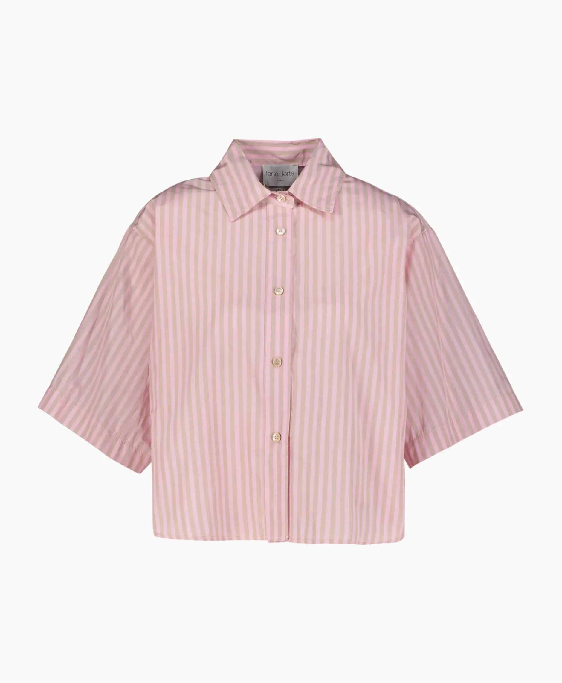 Blouse Chic Striped Taffetas Half Sleeves Boxy Rose^Forte_forte