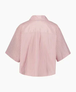 Blouse Chic Striped Taffetas Half Sleeves Boxy Rose^Forte_forte
