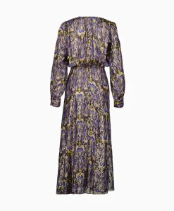 Maxi Jurk Print Fil Coup Long Dress Norther Light Blauw^Forte_forte Outlet