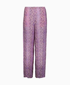 Pantalon Heartbeat Print Ramie Muslin Paars^Forte_forte Discount