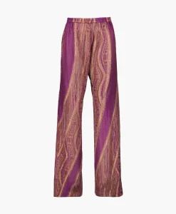 Pantalon Lurex Jacquard Jersey Flared Paars^Forte_forte Outlet