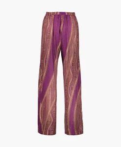 Pantalon Lurex Jacquard Jersey Flared Paars^Forte_forte Outlet