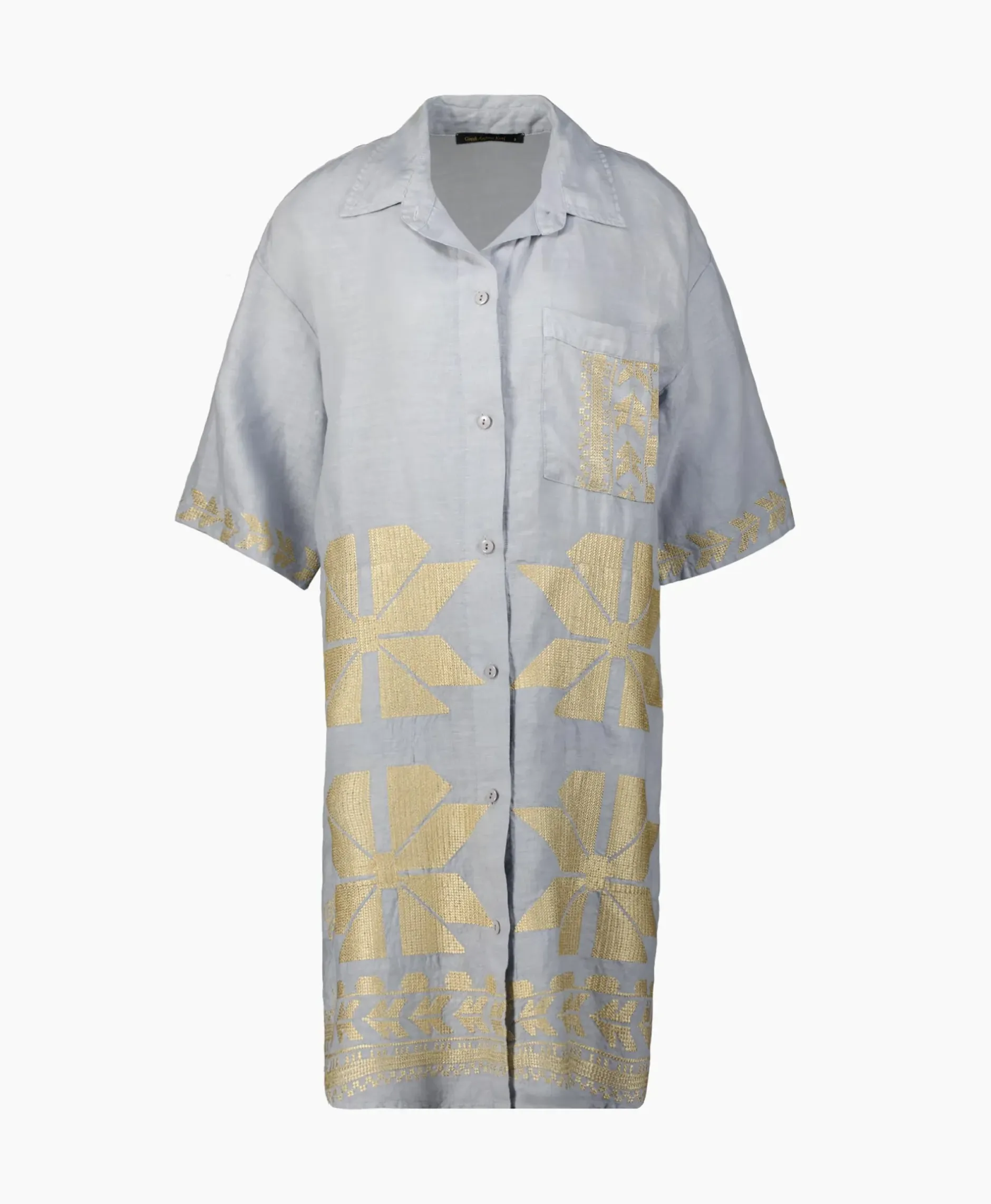 Maxi Jurk Aeolis Pocket Licht Grijs^Greek Archaic Kori Clearance