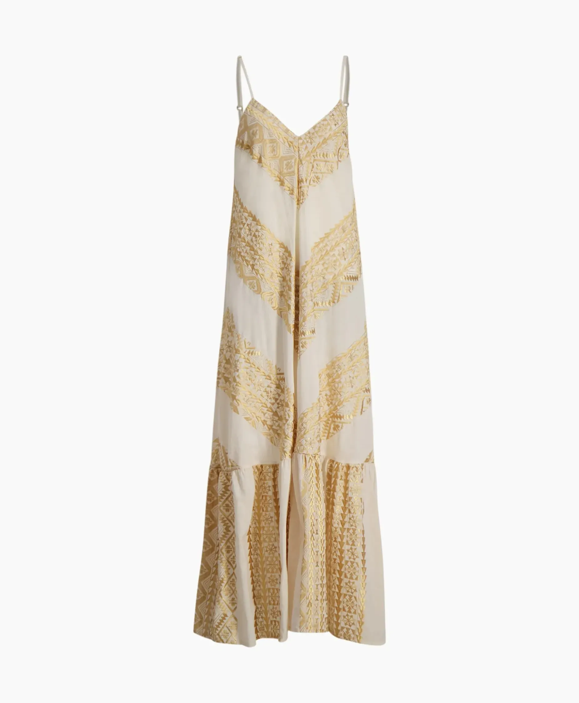 Maxi Jurk Long All Over Old Straps Ivoor / Naturel^Greek Archaic Kori Outlet