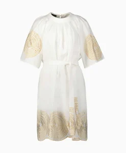 Mini Jurk Short Labyrinth Bell Sleeve Wit^Greek Archaic Kori Outlet