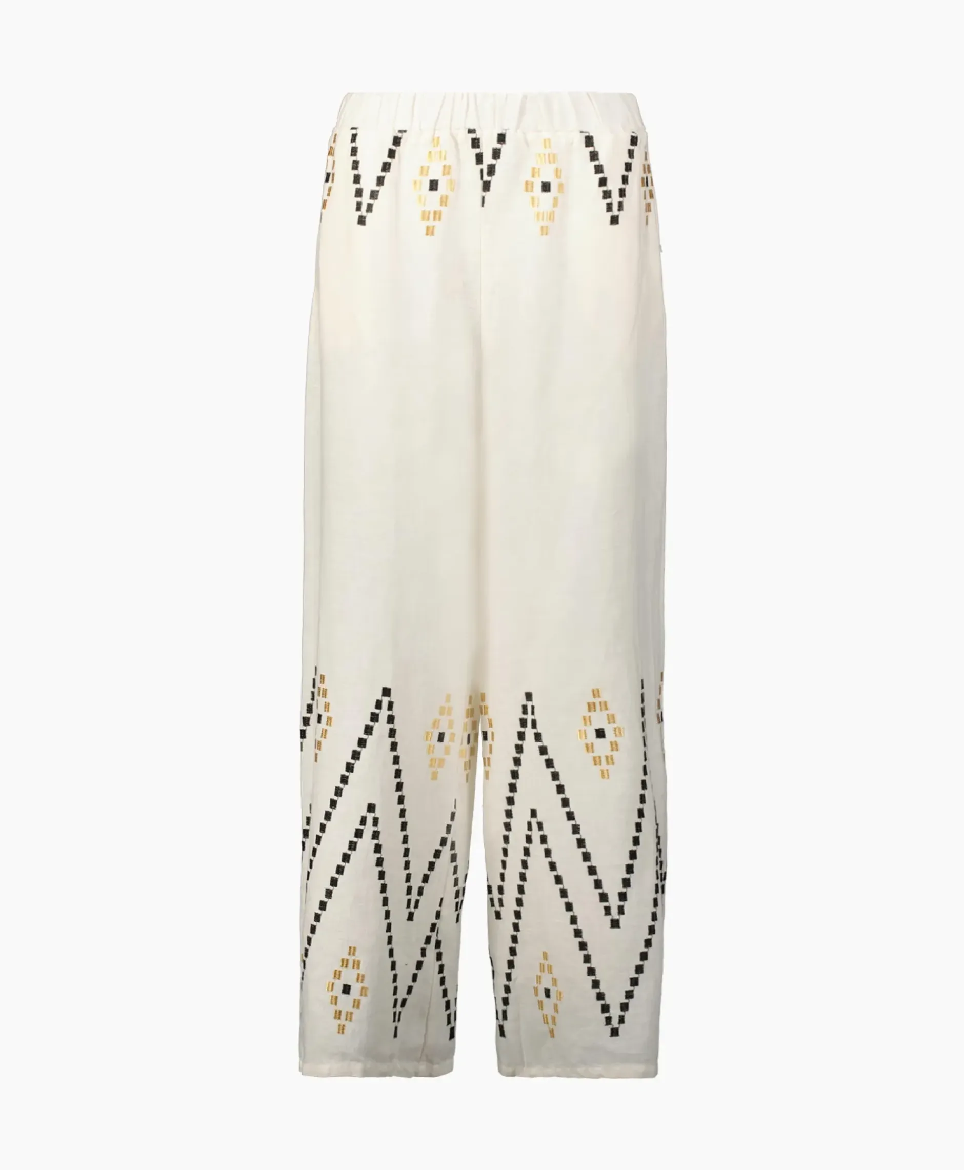 Pantalon Zig Zag Elastic Waist Ivoor / Naturel^Greek Archaic Kori New