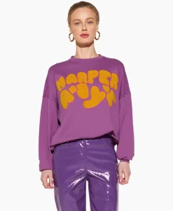 Harper & Yve Pullover Logo-Sw Paars^Harper & Yve Clearance