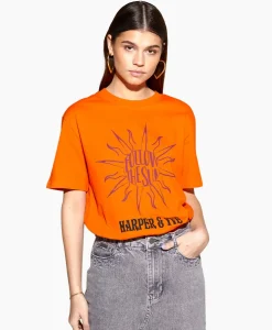 Harper & Yve T-Shirt Korte Mouw Followthesun-Ss Oranje^Harper & Yve Clearance