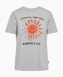 Harper & Yve T-Shirt Korte Mouw Smiley-Ss Grijs^Harper & Yve New