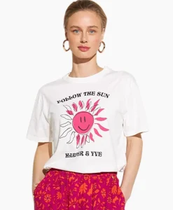 Harper & Yve T-Shirt Korte Mouw Smiley-Ss Off White^Harper & Yve Sale