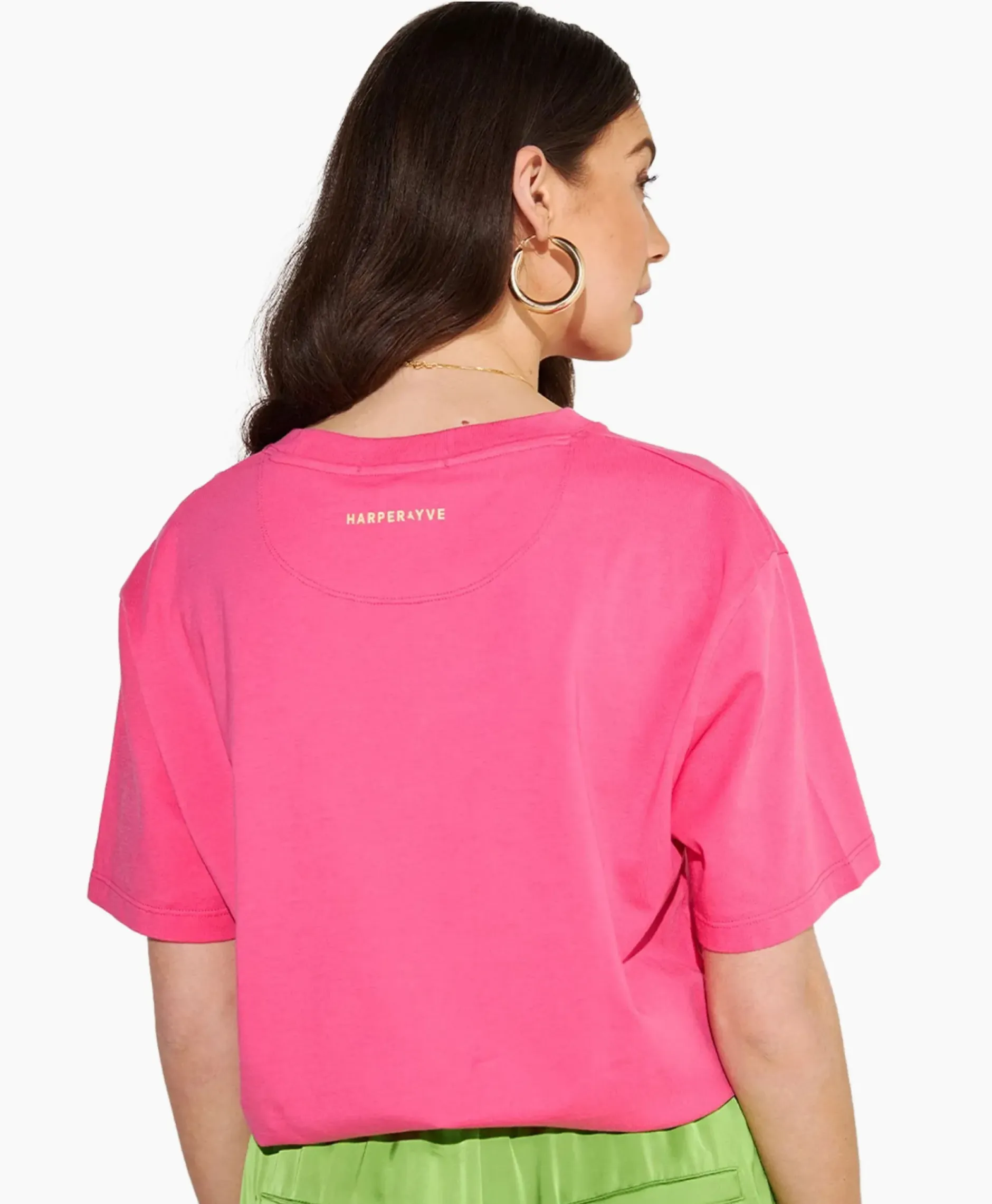 Harper & Yve T-Shirt Korte Mouw Tropical-Ss Roze^Harper & Yve Hot