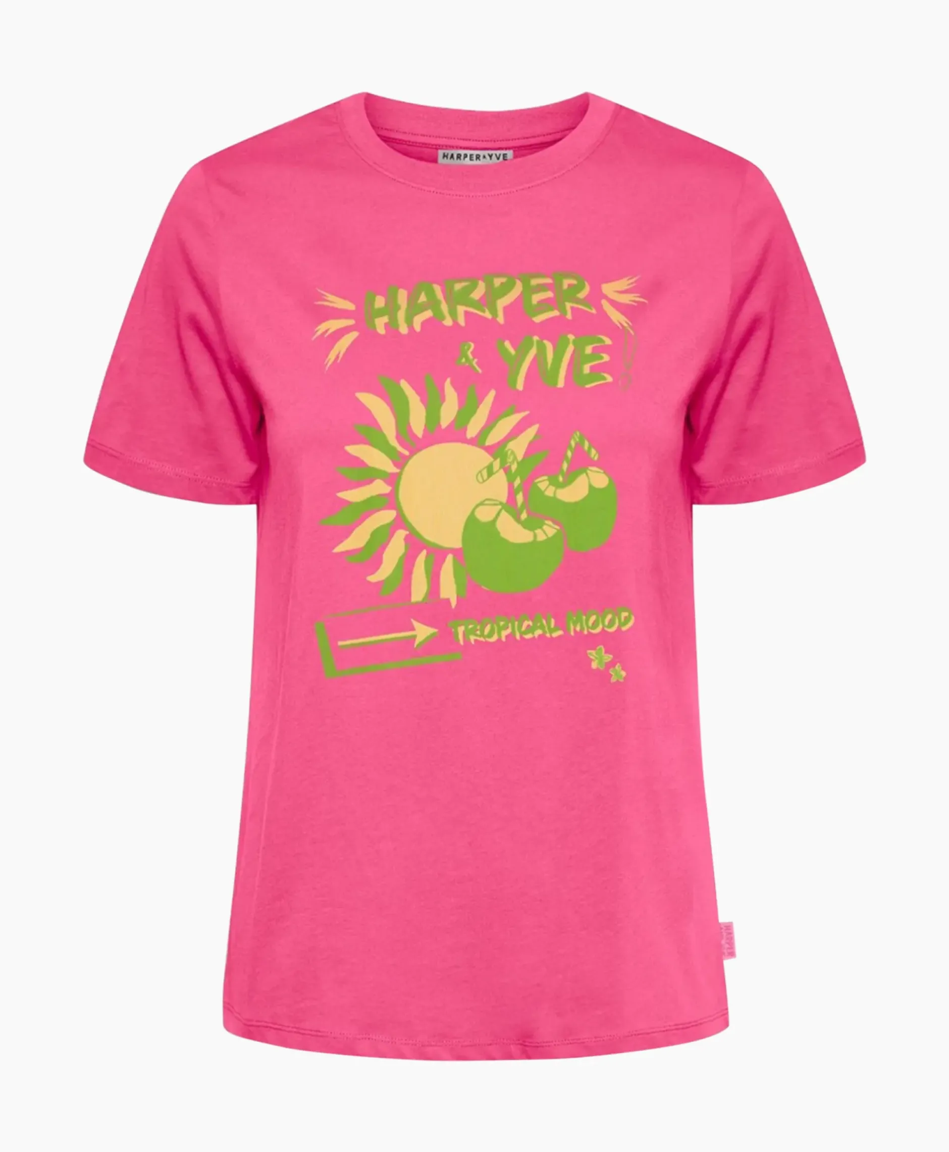 Harper & Yve T-Shirt Korte Mouw Tropical-Ss Roze^Harper & Yve Hot