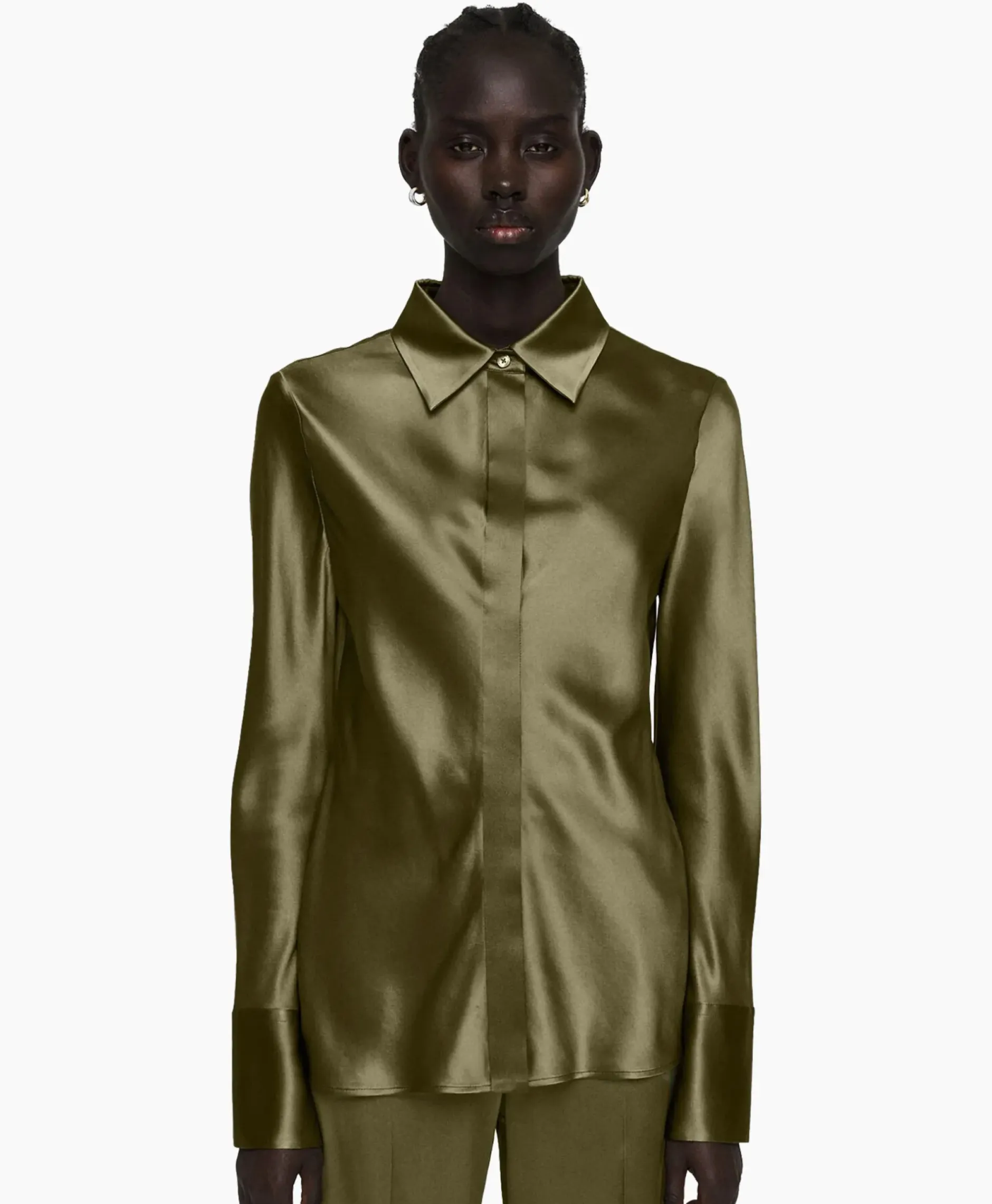 Blouse Brunel Silk Satin Olijf^Joseph Online