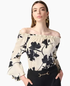 Blouse Print Lange Mouwen Zwart Dessin^Joseph Ribkoff Discount