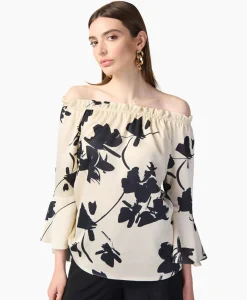 Blouse Print Lange Mouwen Zwart Dessin^Joseph Ribkoff Discount