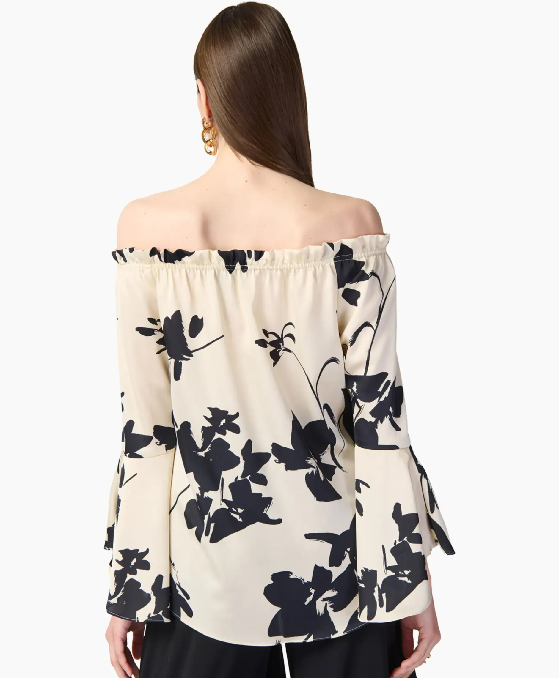 Blouse Print Lange Mouwen Zwart Dessin^Joseph Ribkoff Discount