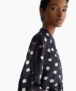 Blouse Escamicia C/Dettagali In Pizzo Zwart^Liu Jo Hot
