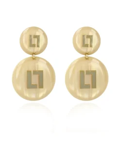 Oorbellen Ce Re Round Logo Sand Goud^Lott. Gioielli Best
