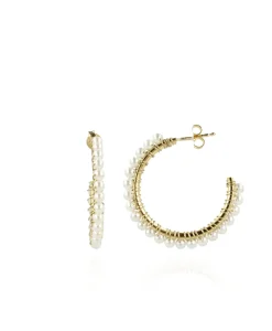 Oorbellen Cl Hoop With Pear Off White^Lott. Gioielli Outlet