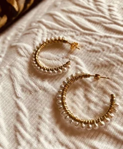 Oorbellen Cl Hoop With Pear Off White^Lott. Gioielli Outlet