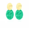 Oorbellen Closed Oval S Midden Groen^Lott. Gioielli Clearance