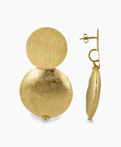 Oorbellen Cw Earring Round Disc Xl Goud^Lott. Gioielli