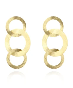 Oorbellen Tripple Rounde Op Goud^Lott. Gioielli