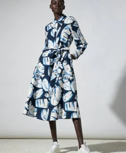 Midi Jurk 778366/3473-0 Blauw^Luisa Cerano
