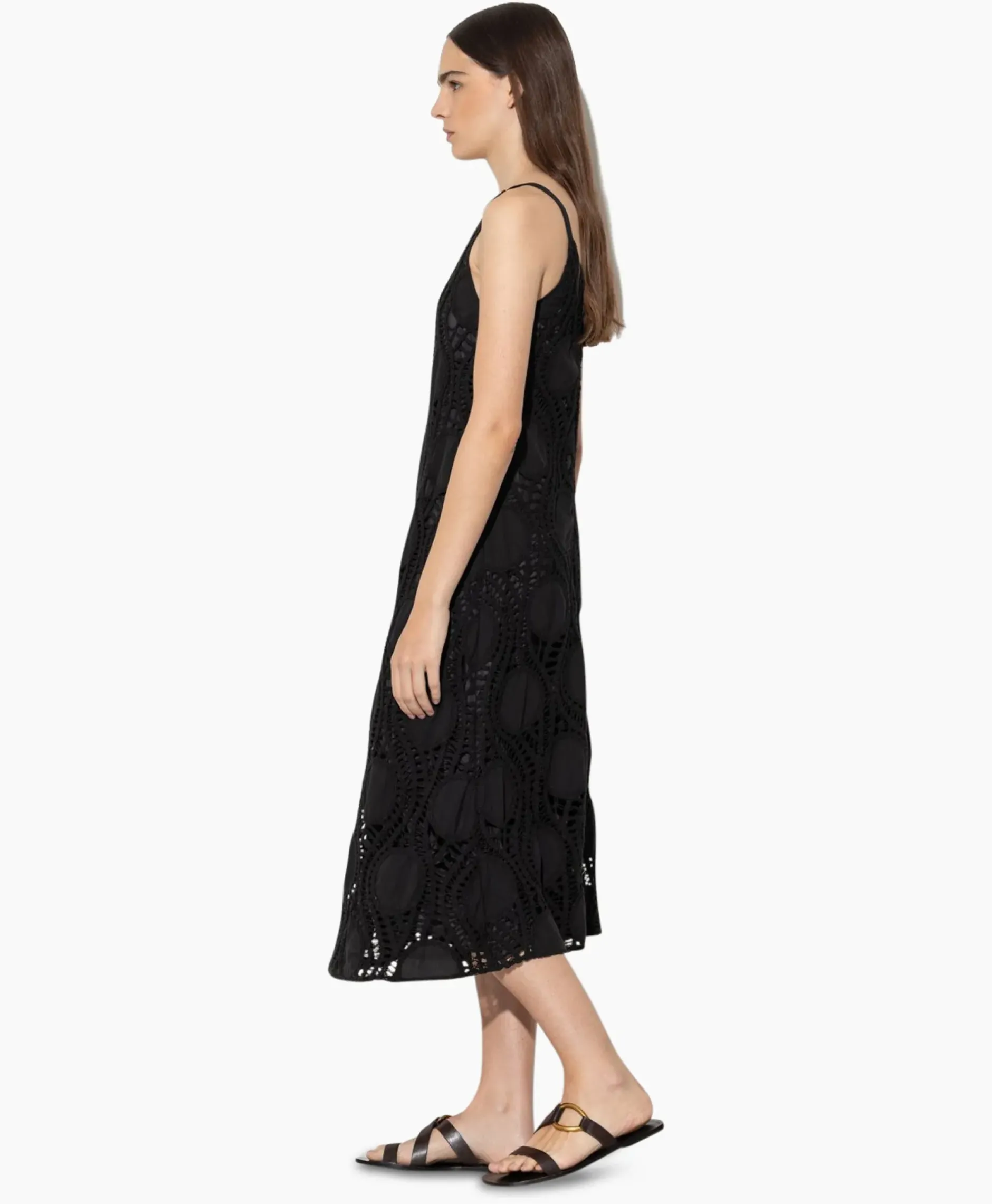 Midi Jurk 798490/3619-0 Zwart Dessin^Luisa Cerano Discount