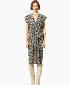 Marant Etoile Midi Jurk Epolia-Gc Zwart^Marant Étoile Sale