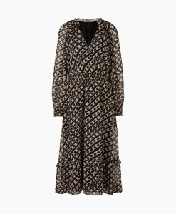 Maxi Jurk Uc 21.12 W41 Zwart^Marccain Collectie Hot