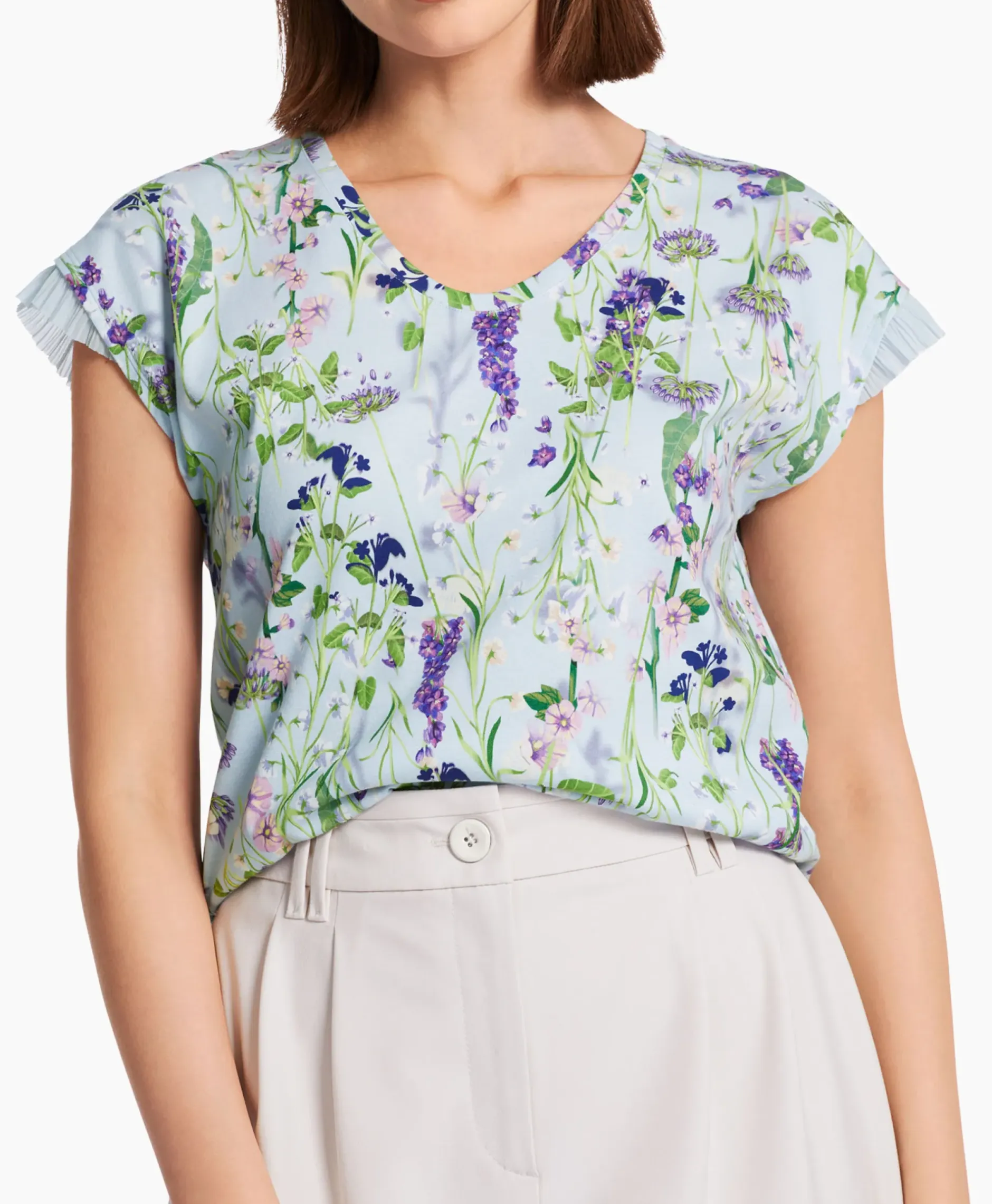 T-Shirt Wc 48.23 J19 Licht Blauw^Marccain Collectie Outlet